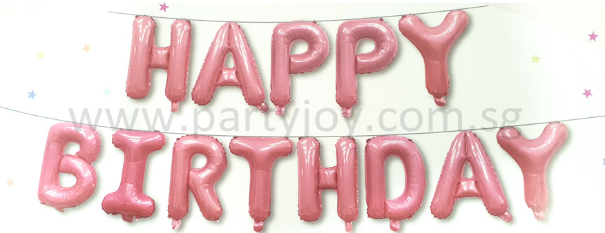 Happy Birthday Pink Mini Letter Balloon Set